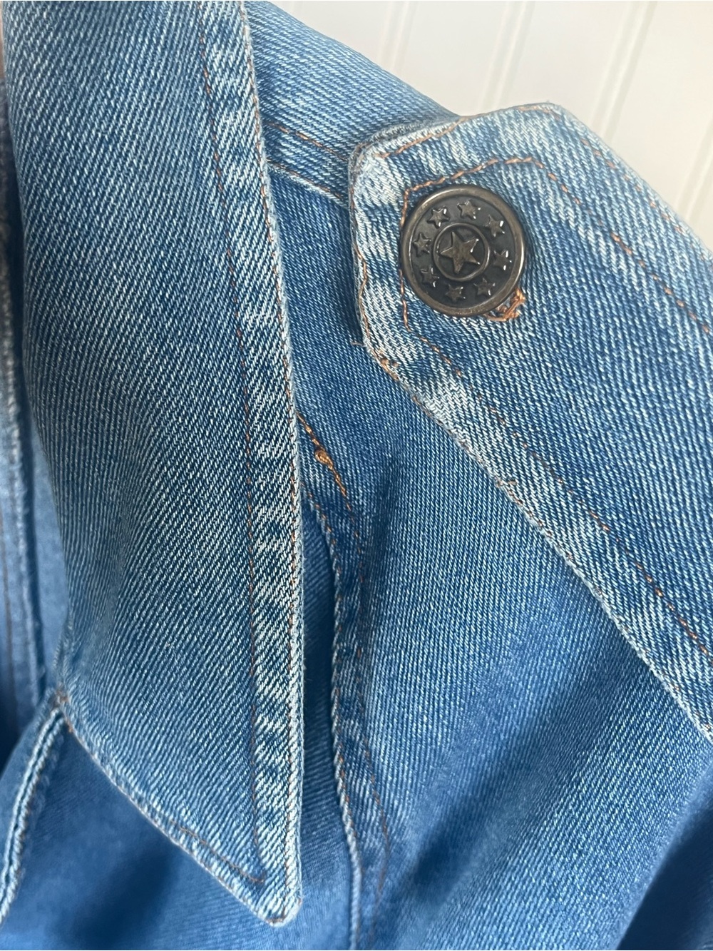 Forenza Vintage Late 80s Medium Double Breasted Denim Trench Coat - Picture 7 of 15